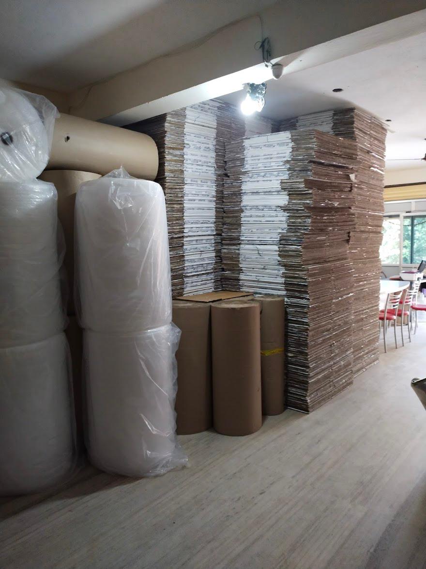 Premium packing material — bubble wrap and corrugated cartons used by Swaraj Prime