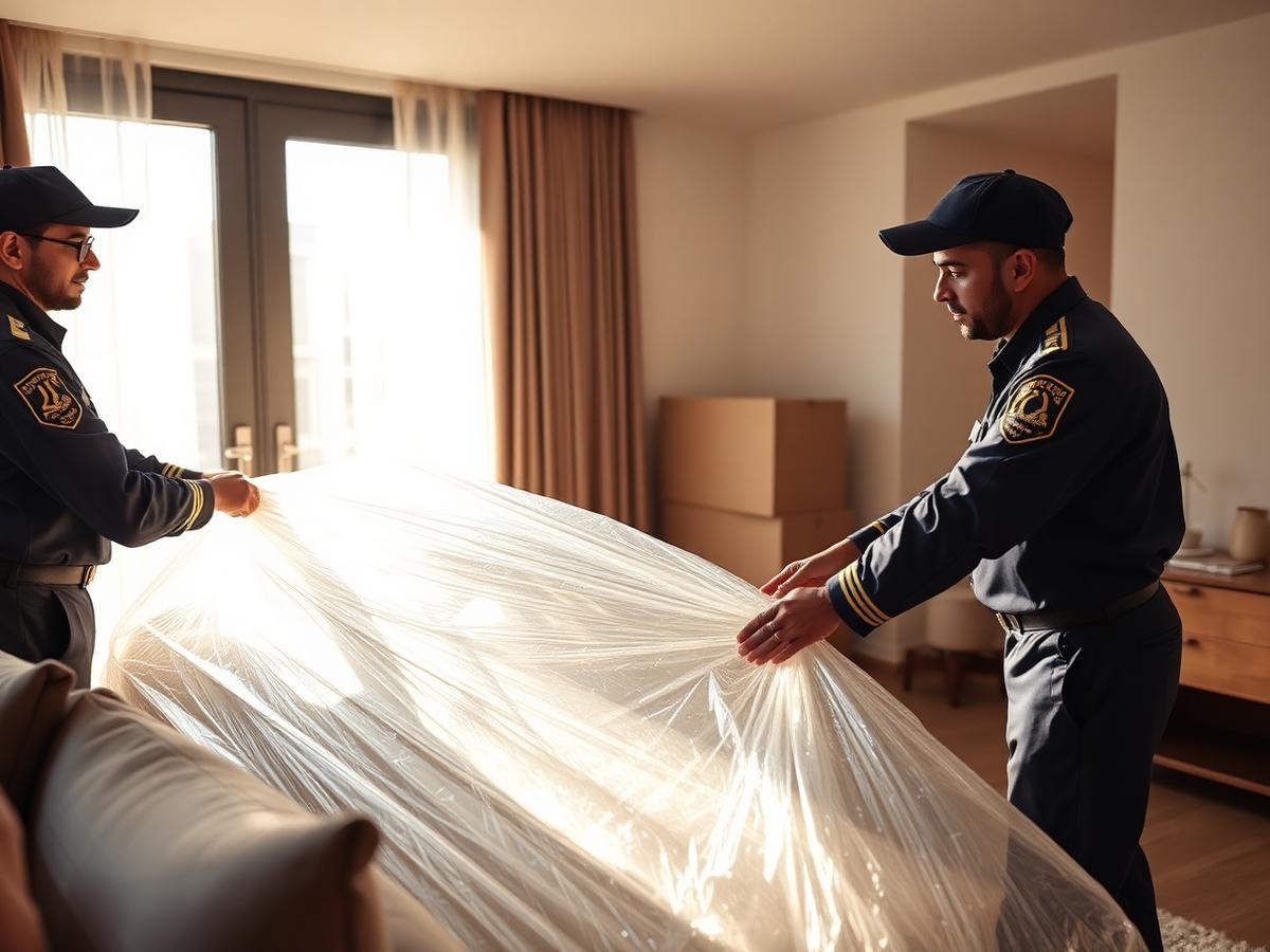 Swaraj Prime packing team carefully wrapping furniture